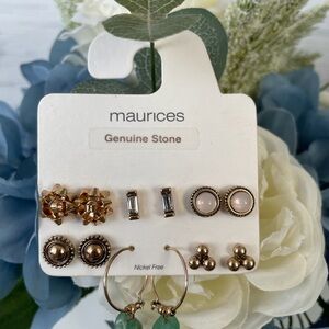 Maurices Gold and Cream Earring Collection